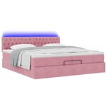 vidaXL Cadre de lit ottoman avec matelas rose 200x200 cm velours
