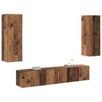vidaXL Ensemble meuble TV 4 Pièces Bois Ancien Bois d'ingénierie