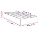 vidaXL Cadre de lit ottoman avec stockage Chêne noir 193 x 120 x 25 cm