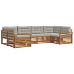 vidaXL Ensemble de canapés d'extérieur 6 pc Gris Naturel et Clair