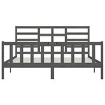 vidaXL Cadre de lit sans matelas gris 200x200 cm bois massif de pin
