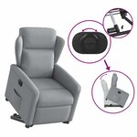 vidaXL Fauteuil inclinable électrique gris clair tissu