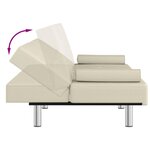 vidaXL Canapé-lit avec porte-gobelets crème similicuir