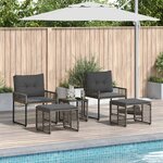 vidaXL Ensemble de meubles d'extérieur 5 pc Gris