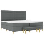 vidaXL Lit à ressorts avec matelas Gris foncé 200 x 200 cm tissu
