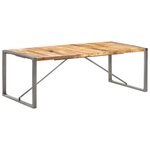 vidaXL Table à dîner 220x100x75 cm Bois de manguier massif brut