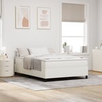 vidaXL Lit coffre avec matelas en crème - 140 x 200 cm - tissu velours