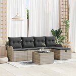vidaXL Ensemble de canapé de jardin 6 Pièces Gris clair 231 x 117 x 85 cm