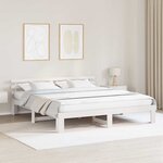 vidaXL Cadre de lit Blanc 180 x 200 cm Bois de pin massif