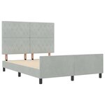 vidaXL Cadre de lit avec tête de lit Gris clair 140 x 200 cm Velours