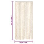 vidaXL Rideau anti-mouches beige et blanc 90x220 cm chenille