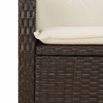 vidaXL Chaise inclinable de jardin avec coussins marron résine tressée