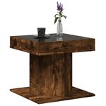 vidaXL Table basse avec LED chêne fumé 50x50x45 cm bois d'ingénierie