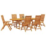 vidaXL Ensemble de salle à manger pour jardin 7 Pièces Marron