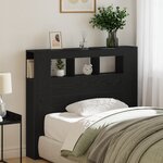 Tête de lit de rangement vidaXL avec lumières LED Chêne noir 120x18 5x103 5 cm