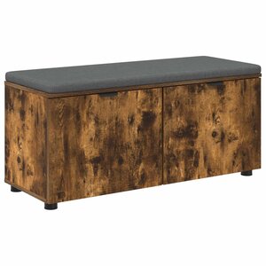 vidaXL Banc d'entrée avec coussin Chêne fumé 100 x 38 x 46 cm