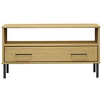 vidaXL Table basse avec pieds en métal Marron 85x50x45 cm Bois OSLO