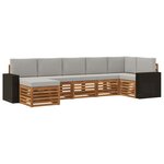 vidaXL Ensemble de canapé d'angle 7 Pièces Naturel et gris clair