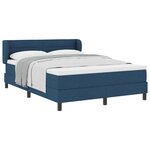 vidaXL Lit à ressorts avec matelas Bleu 160 x 200 cm tissu