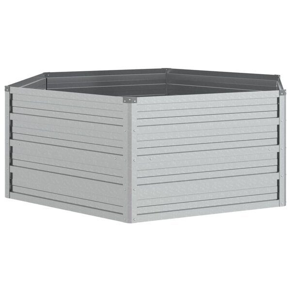 vidaXL Lit surélevé de jardin 129x45 cm Acier galvanisé Argenté