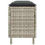 vidaXL Banc de jardin coussin gris clair 110x30x40 5 cm résine tressée