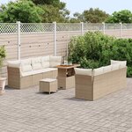 vidaXL Ensemble de canapé de jardin 11 Pièces Beige et crème polyrotin