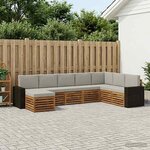 vidaXL Ensemble de canapés d'extérieur 8 Pièces Naturel et gris clair