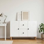 vidaXL Meuble TV avec tiroir Blanc 89 x 34 5 x 60 cm Bois d'ingénierie