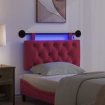 vidaXL Tête de lit suspendue Avec lumière LED Bordeaux Velours