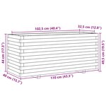 vidaXL Jardinière cire marron 110x40x49 5 cm bois de pin massif