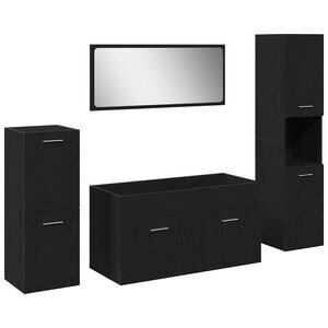 vidaXL Ensemble de meubles de salle de bain 4 Pièces Chêne noir