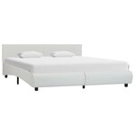 vidaXL Cadre de lit Blanc Similicuir 160x200 cm