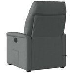 vidaXL Fauteuil inclinable de massage en tissu gris foncé
