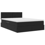 vidaXL Lit avec rangement et LED avec LED Noir 140 x 200 cm Velours