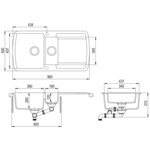 vidaXL Évier de cuisine Granit Double lavabo Blanc