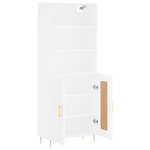 vidaXL Buffet haut Blanc 69 5x34x180 cm Bois d'ingénierie