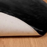 vidaXL Tapis en Fourrure Synthétique de Lapin Olite Noir Ø 120 cm