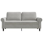 vidaXL Canapé à 2 places Gris clair 140 cm Velours