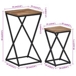 vidaXL Tables d'appoint 2 Pièces teck de récupération massif