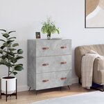 vidaXL Commode gris béton 69 5 x 34 x 90 cm bois d'ingénierie