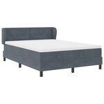Lit Box Spring vidaXL avec Matelas Gris Foncé 140x190 cm Velours