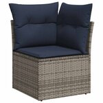 vidaXL Salon de jardin 5 Pièces avec coussins gris résine tressée acacia