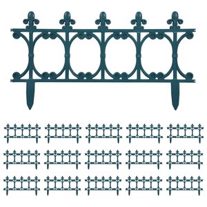 vidaXL Bordures de jardin 16 Pièces Vert 10 m PP