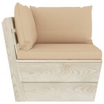 vidaXL Salon de jardin palette 5 Pièces avec coussins bois d'épicéa
