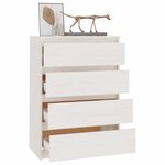 vidaXL Armoire d'appoint Blanc 60x36x84 cm Bois de pin massif