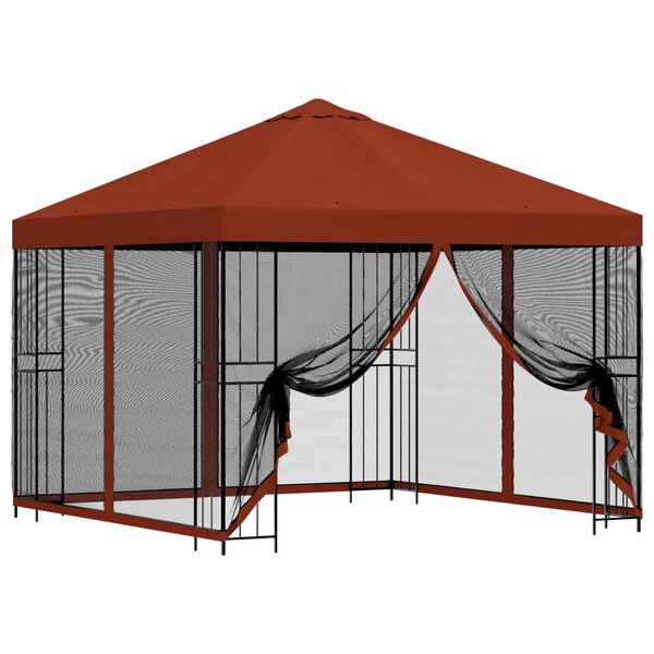 vidaXL Abri de jardin avec parois 3 x 3 m Terre cuite