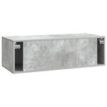 vidaXL Meuble TV mural Gris béton 98 x 41 x 30 cm Bois d'ingénierie