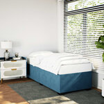 vidaXL Cadre de lit bleu 90x200 cm velours