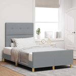 vidaXL Cadre de lit avec tête de lit Gris clair 120 x 190 cm tissu