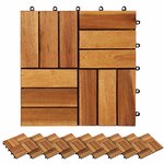 vidaXL Carreau de terrasse 30 Pièces Marron 30 x 30 cm Bois d'acacia